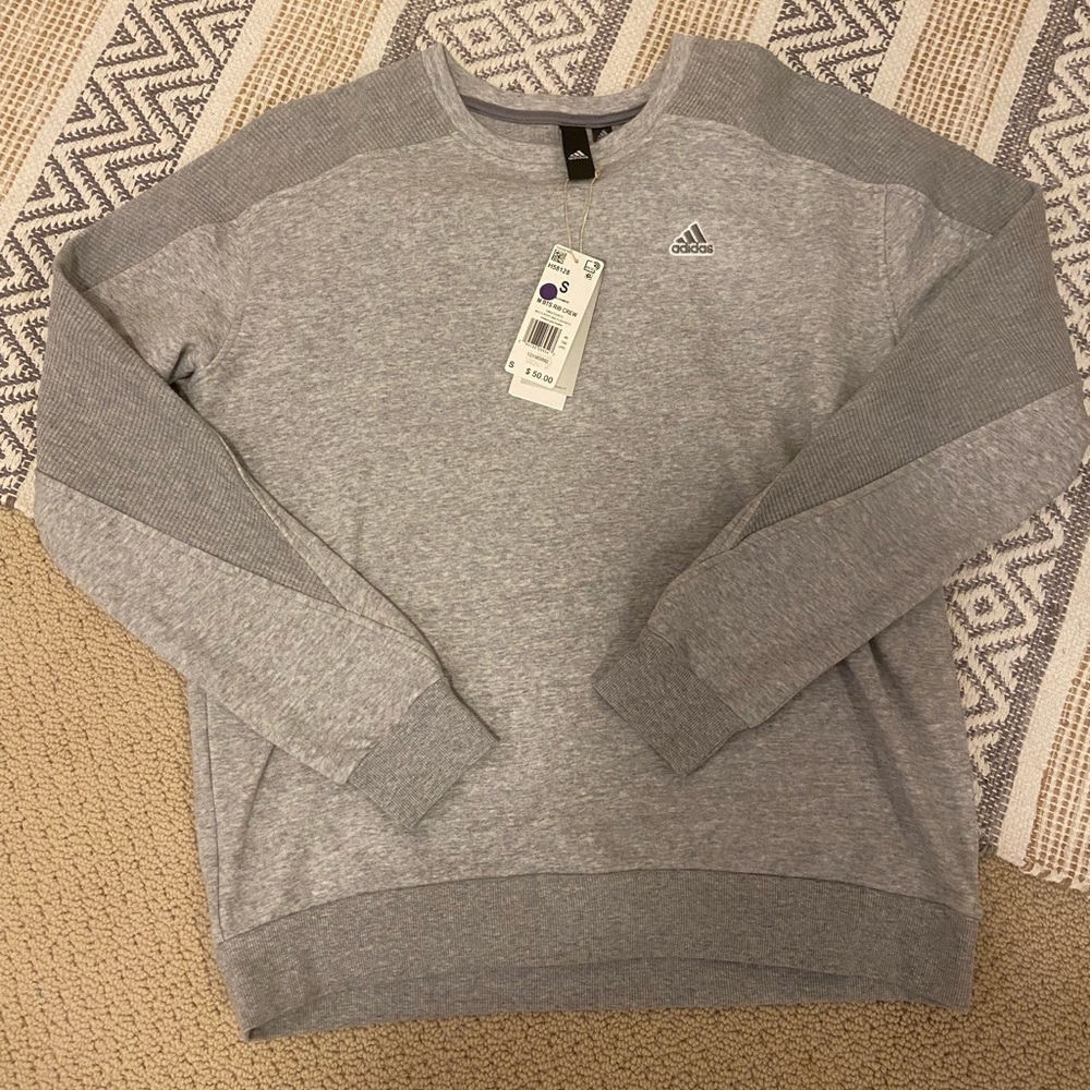 Grey Mens Adidas Crewneck